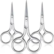 3 Pack Small Nose Scissors Facial Hair 3 Count (Pack of 1), Silver
