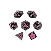LPG Dice RPG Set Inscripted Sakura Black Pink
