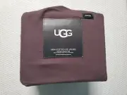 UGG 100% COTTON FLANNEL QUEEN SHEET SET BROWN/LODGE IN COLOR