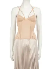 Beige Boned Tank Top