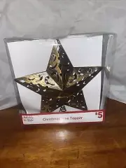 Holiday Style Christmas Tree Topper Goldtone 8" Star