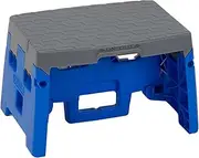 COSCO 1-Step Plastic Folding Step Stool, 2 Pack Blue/Gray