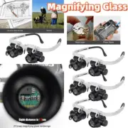 2 LED Jeweler Loupe Glasses - 8x/15x/23x Magnifier with Adjustable Head Mount