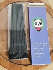 10 Pairs Chopsticks Fiberglass Alloy Anti-Slip Reusable Black New In Pkg......