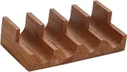 B Baosity Wood Sushi Tacos Holder, Display Stand, Serving Tray, Sushi Hand Roll Holder for Food Displaying, 4 Grid