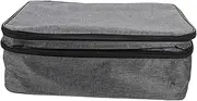 [VERDANVERSE] 1Pc Multifunctional Large Capacity Document Pouch with Lock Upgraded Double Zipper Card Holder for Business Trip and Daily Use Durable Grey Storage Bag with Multiple Compartments