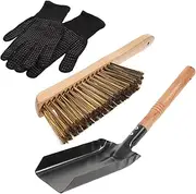 TEMPNAP Complete Fireplace Set Iron Ash Bucket Shovel Brush Ash Cleaning Brush Set for Easy Hearth Care