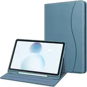 [FINTIE] Case for Samsung Galaxy Tab S6 Lite 10.4 Inch 2024/2022/2020 with S Pen Holder, Multi-Angle Viewing Soft TPU Back Cover with Pocket Auto Wake/Sleep, Ocean Blue