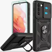 Samsung Galaxy S21 Plus Case Kickstand Shockproof Protective Phone Cover Black