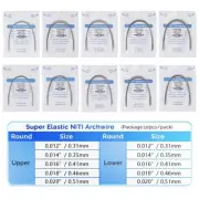 50Pack Bolsas Dental Arcos de Ortodoncia Redondos Niti Arco de Alambre Su