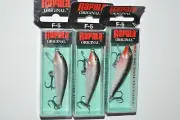 3 lures rapala f-5 s silver minnow f5 original floating lure 2" 1/16oz