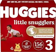 Huggies Little Snugglers Baby Diapers, Size 3 (fits 16-28 lb.), 156 Ct, Economy Plus Pack (Packaging May Vary)
