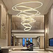 BAMDECOR Gold Nordic Home Decor Dining Room Pendant lamp Lights Ceiling Lamp Hanging Light Chandelier Lamps (7 Rings-Gold)