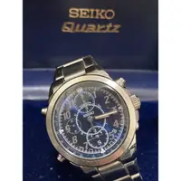 在飛比找蝦皮購物優惠-Seiko SUS 7T32-7H50藍面計時老錶