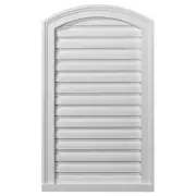 Ekena Millwork Paintable Gable Louver Vent 18"x30"Round Top Polyurethane Primed