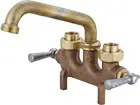 Heavy Duty Wall-Mounted Laundry Faucet with 6" Swivel Spout in Rough Brass