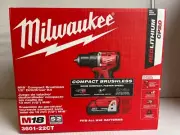 Milwaukee 3601-22CT M18 Compact Brushless Cordless 1/2" Drill/Driver