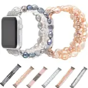 Pearl Strap for Apple Watch 8 7 Ultra Band Jewerly Crystal for iWatch Diamond