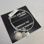 Alex and Ani Initial U Charm Bangle Bracelet Russian Silver