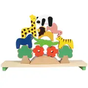 Wooden Forest Stacking Animals Seesaw Building Blocks Balance Game Kids Science Educational Toys