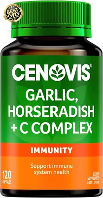 Garlic, Horseradish + C Complex Capsules 120 - Supports Immune System Health - R