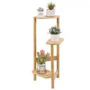 Simplicity Bamboo Plant Stand 3 Tier Corner Plant Display Shelves Garden Outdoor