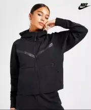 NEW Nike Women's Tech Fleece Full-Zip Black Jacket with Hood Size XL $120 MSRP
