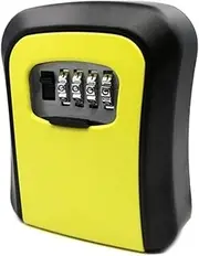 Key Box Key Lock Box Wall Mount 4-Digit Combination Waterproof Lockbox Key Safe Box for Home, Warehouse(Yellow)