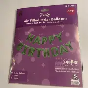 Mylar Balloons “Happy Birthday” Green Banner New