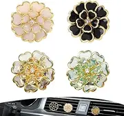 Sekonow 4 Pack Cute Car Air Freshener Vent Clip, Flower Air Conditioner Outlet Diffuser Clip Charm, Women Car Interior Accessories Decoration, 4 Colors