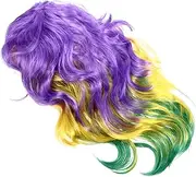 SAFIGLE 1pc Women Carnival Wig with Bangs Three Color Soft Curly Hair for Cosplay Parties Festivals Natural Looking Synthetic Hair Accessories