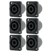 6x Neutrik NL4MP 4 Pole Speak On Connector Chassis Panel Mount Speaker Terminal