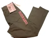 Nine West Women's Heidi Pull On Skinny Crop Twill Pants Size 6 Agave Green NWT