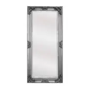 TOOLKISS Deluxe French Provincial Ornate Mirror - Antique Silver - 90cm x 170cm - Vintage Bathroom Mirror with Ornate Detailing, Rustic Wall Mirror for Living Room, Bedroom, Hallway