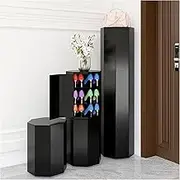 Metal 306° Rotating Shoe Tower Organizer with Round Corner Design 210cm Modern Closet Storage Solution for Space Saving