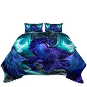 Purple Dragon of Fate Fantasy Creatures Coverlet