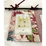 Mon Ami Fabric Rod Ribbon Photo Wall Hanger Floral Stripes Calico (3) 4 x 6