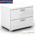 Elisha Bedside chest Lamp Side Table 2 drawer High Goss white CONTEMPO RANGE