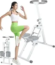 Vertical Climbing Exercise Machine，Folding Stepper Climber with LCD Monitor Stair Master，Adjust Angle Height，Full Body Workout，Mountain Step Machine for Men Women Gym Cardio Training Fitness Home