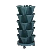 Green Fingers Garden Bed 5 Tier Vertical Garden Strawberry Stackable Planters...