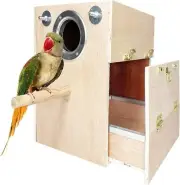 kathson Parakeet Nesting Box Wooden Bird Large - Drawer Design, customizable