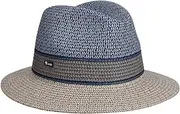 Lipodo Cardello Traveller Strohhut - Naturfarbener Hut (54-61 cm) - Herrenhut mit Muster - Made in Italy - Leicht & atmungsaktiv - Frühjahr/Sommer