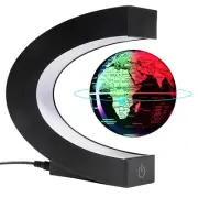 Magnetic Levitation Floating Rotating 3in World Globe With Colored Lamp And T...