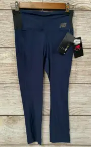 New Balance Active Leggings Womens Size XS Spacedye Capri Leggings - Navy New