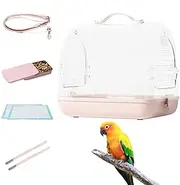 Bird Carrier Travel Cage,Portable Transparent Pet Carrier Backpack | Removable Breathable Pet Transparent Travel Bag, Cockatiel Travel Accessories for Small Birds