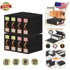 Durable Black Bed Sheet Organizer: 8-Pack with Label Window & Easy Access Zipper