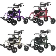 Deluxe OEM ELENKER Rollator Walker 2 in 1 Medical Aid Transport Chair Wheelchair