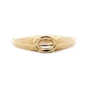 East West Oval Shape 6x4mm Men's Ring Semi Mount In 14k Yellow Gold (52104)