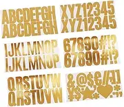 HOUDERCO 6 Sheets Adhesive Vinyl Letter and Number Stickers Glitter Mailbox Sign Decals for Crafting Address Labels and Temporary Decorations