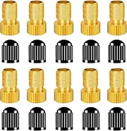 MFJUNS 5 Pcs Presta Valve Adaptors, 10 Pcs Bike Tire Caps, Bike Valve Stem Adapter for Mountain Bikes, Cars, Bike Accessories
